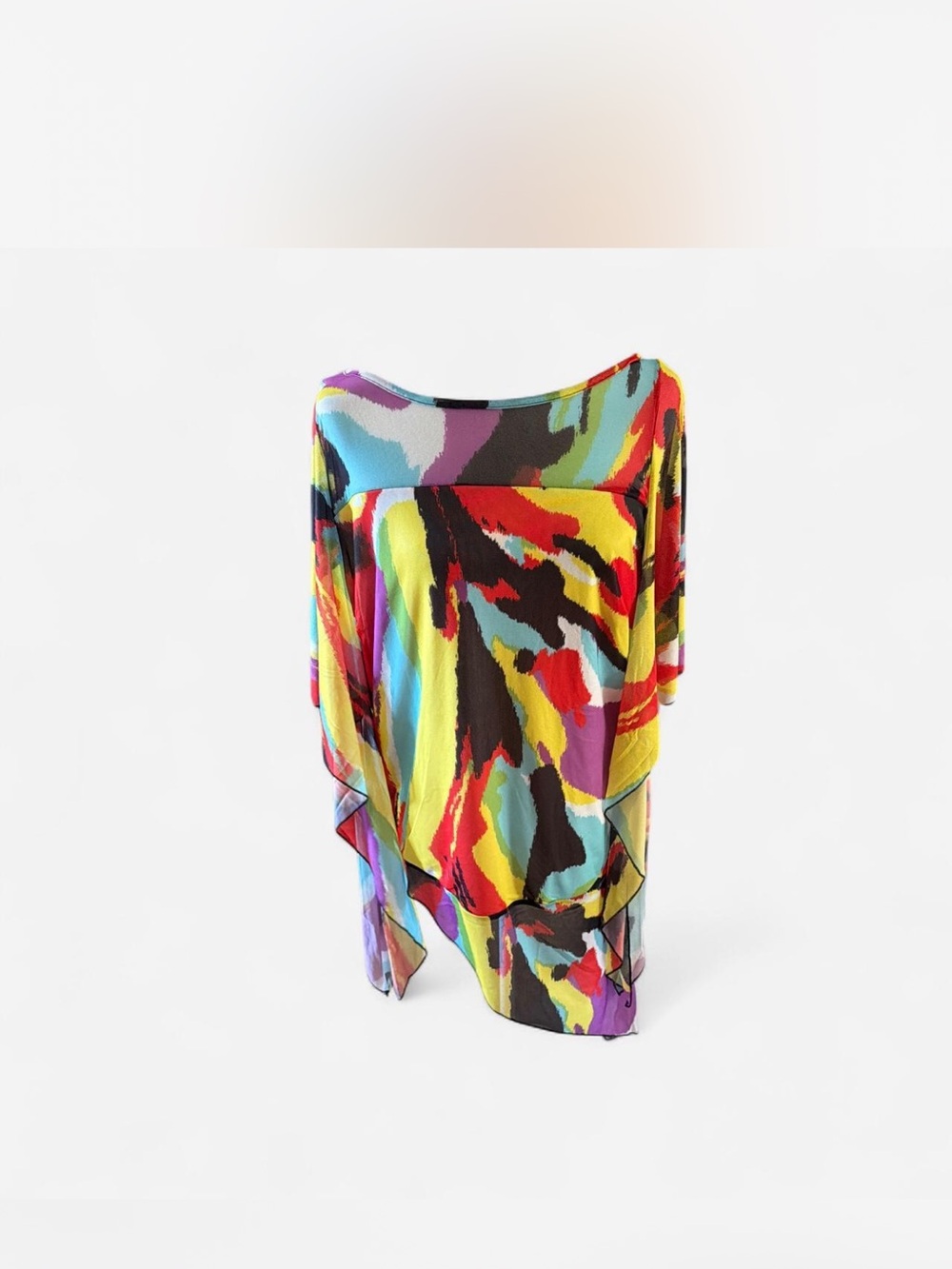 Ashley Stewart Size 14/16 Vibrant Multicolor Abstract Print Top NWOT